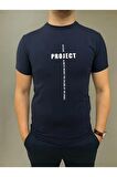 Erkek  Slim Fit Dijital Baskılı Pamuklu T-Shirt