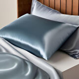 Sylar Antibakteriyel Terletmeyen İpek Saten Yastık Kılıfı 2'li 50x70 Mavi