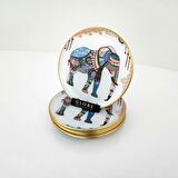 Glore Elephant Altın Yaldızlı Cam Servis Tabağı Takımı