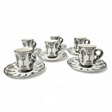 Aries Gümüş 6 Kişilik Kahve Fincanı Takımı - 90 ml