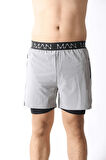 Unisex Şort,Astarlı Şort,GYM şort, Fitness Şort,Gizli Cepli Şort, Fitness Taytlı Şort