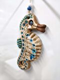 Seramik Mini Deniz Atı Figürlü Dekoratif Duvar Süsü 9x18 cm