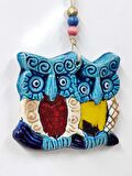 Seramik Mini Baykuşlar Dekoratif Duvar Süsü 12x10 cm