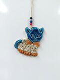 Seramik Mini Kedi Dekoratif Duvar Süsü 10x12 cm