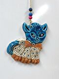 Seramik Mini Kedi Dekoratif Duvar Süsü 10x12 cm