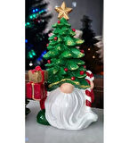Dekoratif Yılbaşı Cüce ve Çam Ağacı Biblosu Noel Dekorasyon Figürü Hediyelik Yeni Yıl Süsü