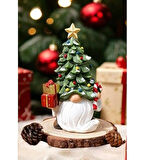 Dekoratif Yılbaşı Cüce ve Çam Ağacı Biblosu Noel Dekorasyon Figürü Hediyelik Yeni Yıl Süsü