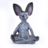 Dekoratif Yoga Yapan Kedi Biblo Meditasyon Minyatür 8 cm Sfenks Kedisi Dekor Masaüstü Ev Dekorasyon 