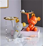 Dekoratif Tabak Tutan Ayıcık Biblo Ev Dekoru Sunum Dekoru Dekoratif Organizatör