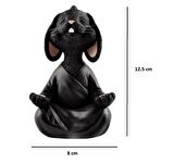 Dekoratif Yoga Yapan Tavşan Biblo Meditasyon Küçük Boy Tavşan Heykeli Ev Dekoru 8x12.5 cm
