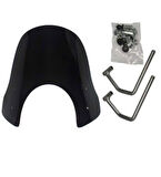 Sym Fiddle Ön Cam Uzun Tip 42Cm,Aparatlı Füme Renk Ön Siperlik Camı Fiddle 1,2,3 Uyumlu _Supermoto
