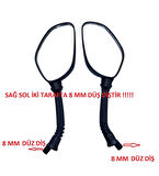 Honda Activa 125 S - Spacy 110-Spontini 110 Uyumlu Geniş Görüşlü Ayna Takım 8 Mm Düz Diş _Supermoto