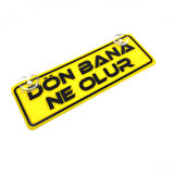 Dön Bana Ne Olur Yazılı Sarı Dekor Plaka Vantuzlu Cam Süsü 22x7.5cm