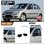 Opel Corsa C 2000-2006 Batman Yarasa Ayna Kapağı Piano Black ABS Plastik