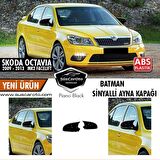 Skoda Octavia Mk2 A5 Facelift 2009-2013 Batman Yarasa Ayna Kapağı Piano Black ABS Plastik