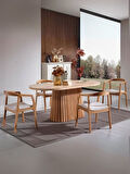 Savana Oval Ahşap Bohem Yemek Masası 80x160