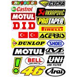 MOTOSİKLET ETİKET STİCKER SETİ MODEL 4 A4 BOY