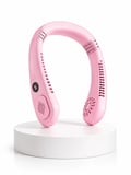 Pembe Boyun Fanı Sessiz Çalışan USB Şarjlı Taşınabilir Kişisel Serinletici