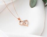 100 Dilde Seni Seviyorum Yazılı 925 Ayar Gümüş Rose Gold Kaplama Kolye