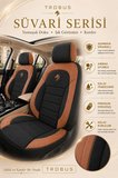 Peugeot 208 2012 Sonrası Uyumlu Süvari Serisi Siyah Taba Premium Tay Tüyü Koltuk Kılıfı