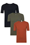 Erkek Classics Basic Fit Pamuk Yuvarlak Yaka Tshirt   3 lü