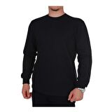 Bisiklet Yaka Sweatshirt Siyah