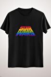 Erkek Siyah Star Wars Rainbow Perspective Gradient Logo  T-Shirt