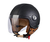 SWAY SW 701 Black Leather Yarım Kask