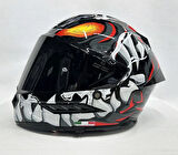 Sway Sw 868 Cannibal Black Grey Red Güneş Vizörlü Siyah Camlı M