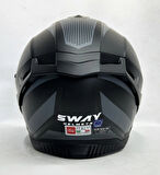 Sway SW 867 ASPHALT Black Grey Siyah Vizörlü İç Vizörlü Kapalı Kask L