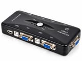 Luve Store 4 Port USB KVM Switch 4 Bilgisayar Tek Monitör Klavye Mouse Paylaşım Anahtarı USB 2.0 Hub