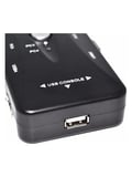 Luve Store 4 Port USB KVM Switch 4 Bilgisayar Tek Monitör Klavye Mouse Paylaşım Anahtarı USB 2.0 Hub