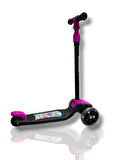 SWİNG PEMBE Led Işıklı 3 Tekerlekli Yükseklik Ayarlı Scooter +3 Yaş 40Kg Kapasiteli