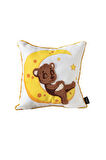 Swita Home Punch İşlemeli Çocuk Bebek Odası Tekli Dekoratif Özel Tasarım Kırlent 35x35 İç Dolgulu