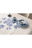 Swita Home Blue Dreams Premium Serisi Duck Keten Runner Leke Tutmaz 45x140