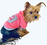 Pembe Baykuş Kapşonlu Sweat by Kemique Köpek Kazağı 