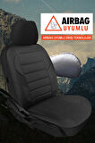 Citroen Berlingo  Uyumlu 5 KOLTUK TAM SET CARUSA SERİSİ TAM SET TAY TÜYÜ OTO KOLTUK KILIFI SİYAH