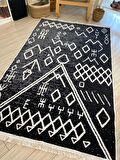 Çift Taraflı Kilim İskandinav Model Siyah- Beyaz Kilim Yolluk 
