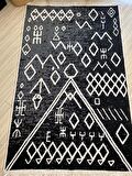 Çift Taraflı Kilim İskandinav Model Siyah- Beyaz Kilim Yolluk 