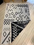 Çift Taraflı Kilim İskandinav Model Siyah- Beyaz Kilim Yolluk 