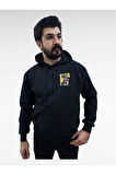 Kapşonlu Baskılı Erkek Sweatshirt Oversize