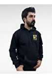 Kapşonlu Baskılı Erkek Sweatshirt Oversize