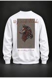 Kurt Baskılı Beyaz Sweatshirt