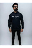 Kapşonlu Ön Baskılı Oversize Erkek Sweatshirt