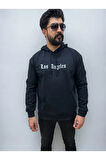 Kapşonlu Ön Baskılı Oversize Erkek Sweatshirt