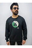 Bisiklet Yaka Erkek Baskılı Sweatshirt