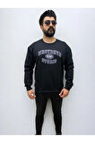 Bisiklet Yaka Erkek Baskılı Sweatshirt