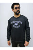 Bisiklet Yaka Erkek Baskılı Sweatshirt