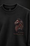 Kurt Baskılı Siyah Sweatshirt