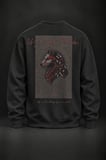 Kurt Baskılı Siyah Sweatshirt